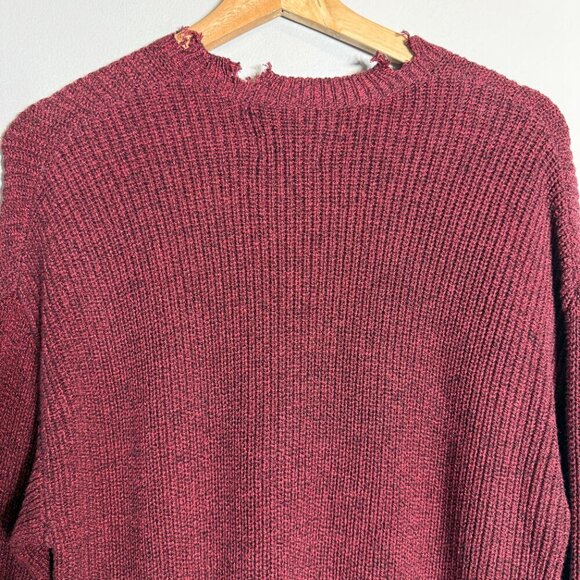 NWT Pistola Eva Distressed Crew Neck Knit Pullover Sweater Women's XS Red Black - Picture 11 of 15